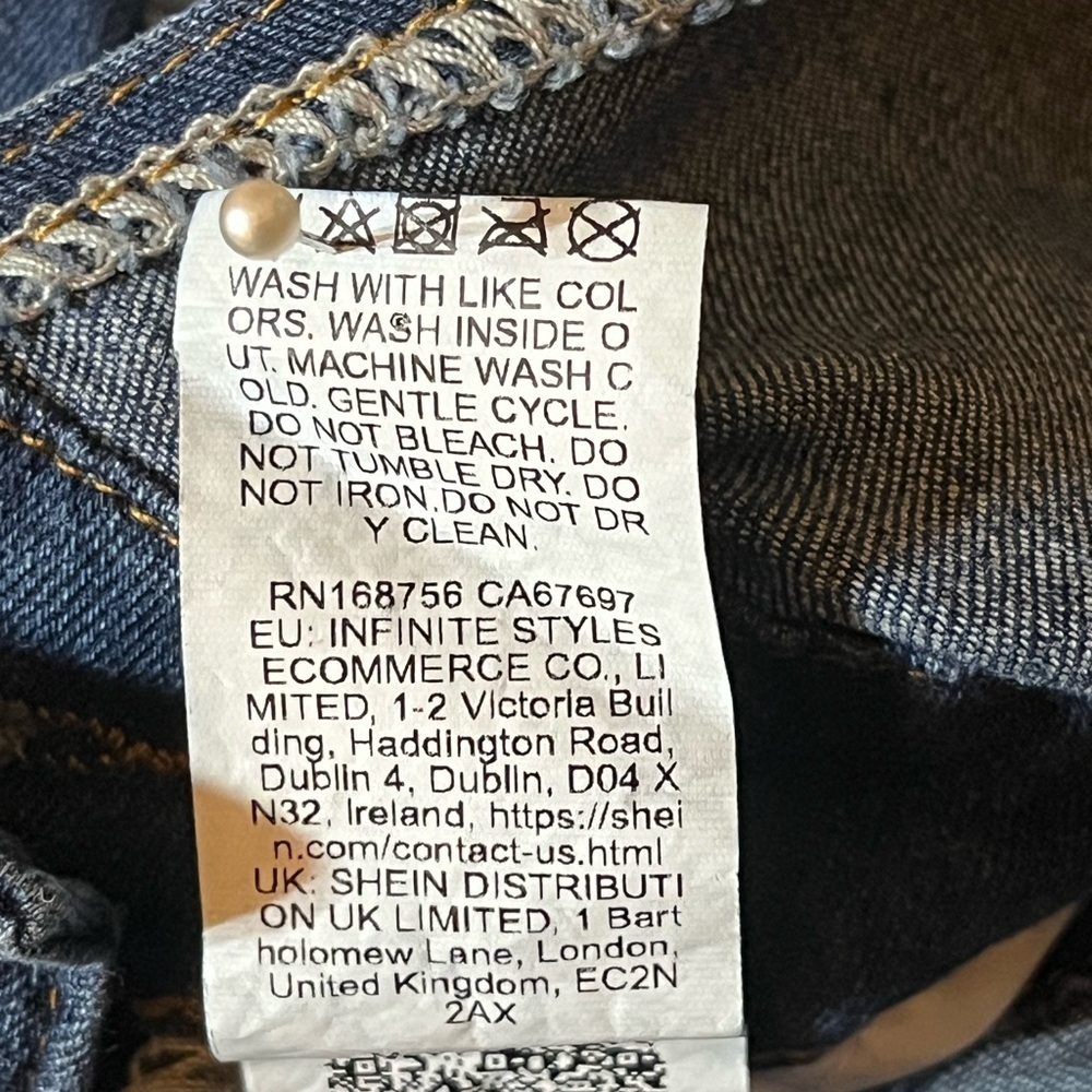 Distressed Denim Overall Mini Dress, 1X - Picture 12 of 14